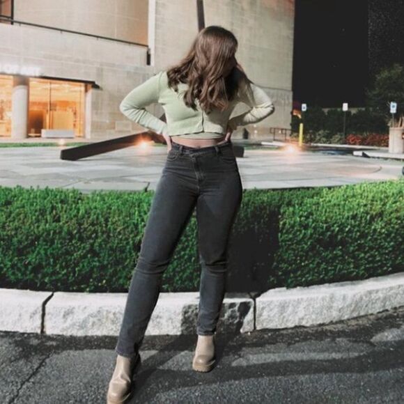 Abercrombie & Fitch Women's 32 14 90s Slim Straight Ultra High Rise Black Jeans - Picture 14 of 14